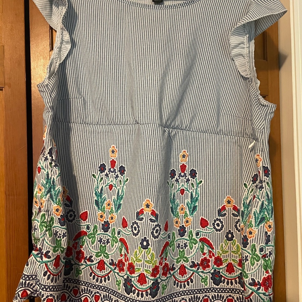 SHEIN Gray Ruffled Flutter Sleeve Top